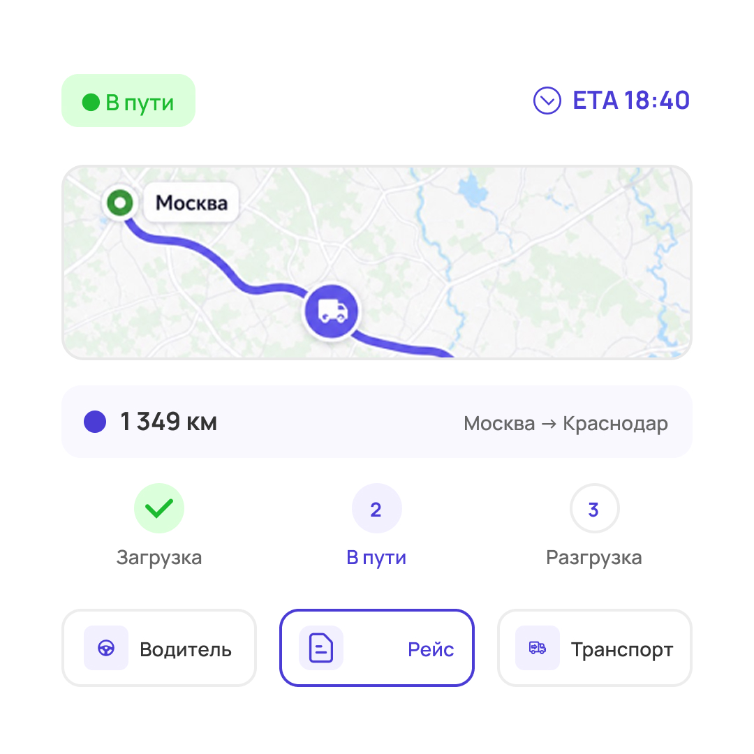 Контроль перевозки в кабинете